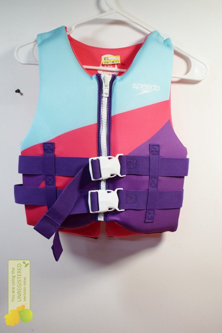 Speedo Junior Kids' Life Jacket Vest 50-90lbs Wave/Punch Pink 091119602